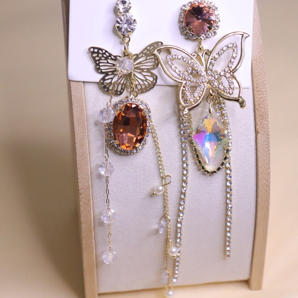 Butterfly drop earrings